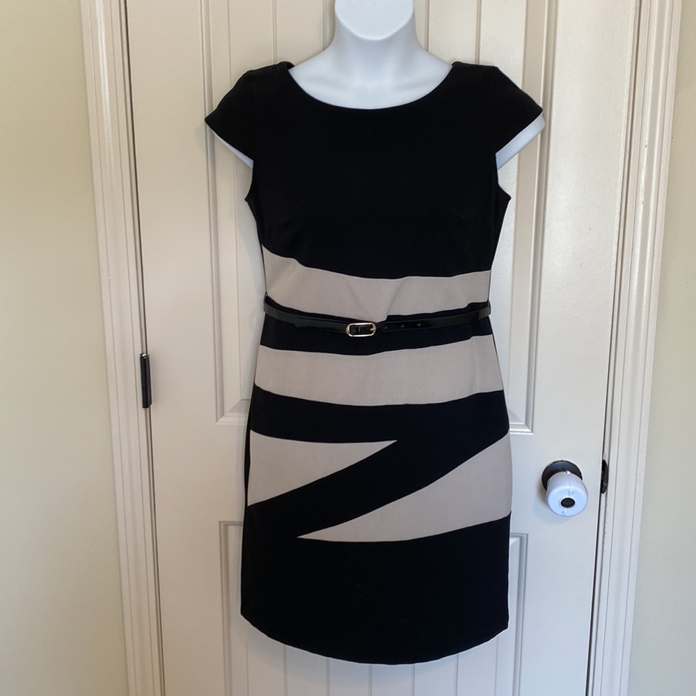 Women's Alyx Black/Tan Sheath Dress